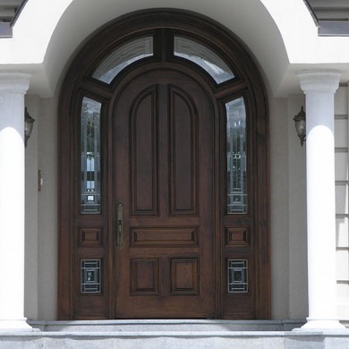 Custom Front Door, Wood Grain Installed by Four Seasons Windows & Doors