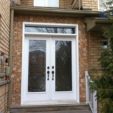 Stained Glass Front Door Installed by Four Seasons Windows & Doors