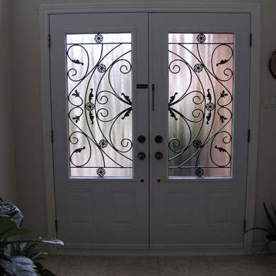 Wrought Iron Front Doors Installed by Four Seasons Windows & Doors- Inside View